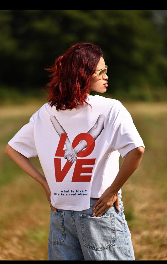 Love Arka Baskı T-Shirt